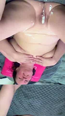 Rimming After Shaving Camel Toe Pussy and Trying Out New Realistic Dildo