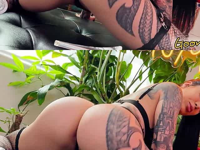 Tattooed Lacey Jayne Shaved Pussy Filled By Huge Dick