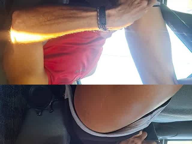Public Van Masturbation: Risky jizz flow with my large penis