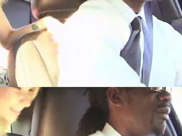 White hotty Sara Monroe teasing her ebony Uber driver