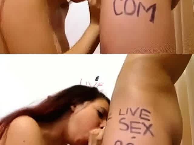 Latina Webcam Brunette Deepthroat Blowjob