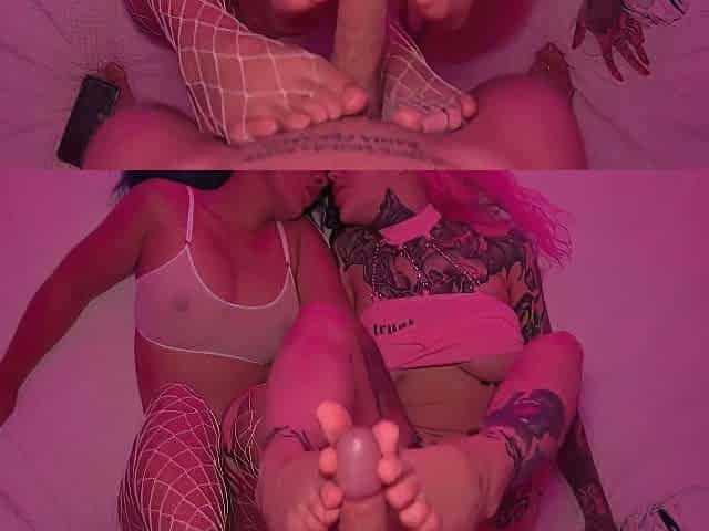 Powerful Cum On Big Tits Of Two Sluts 19 Min