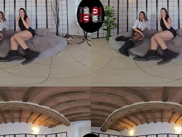 Deliciously Sexy Lilian And Katy Show Off Their Nylon-Clad Feet - VRFootFetish