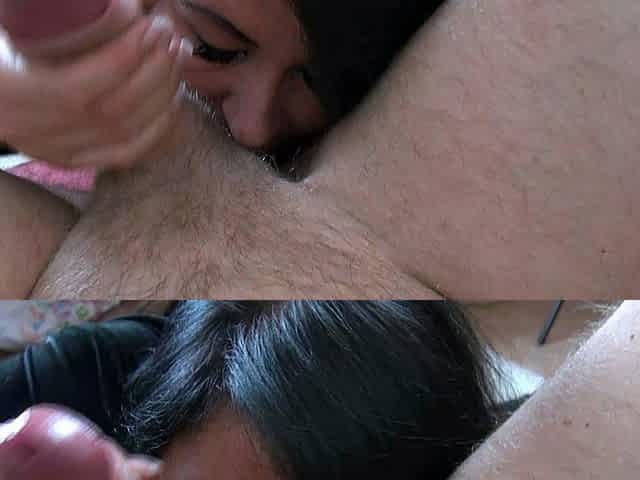 ShesNew Amateur brunette girlfriend POV blowjob handjob