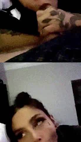 Big tit brunette sucks a big cock blowjob POV