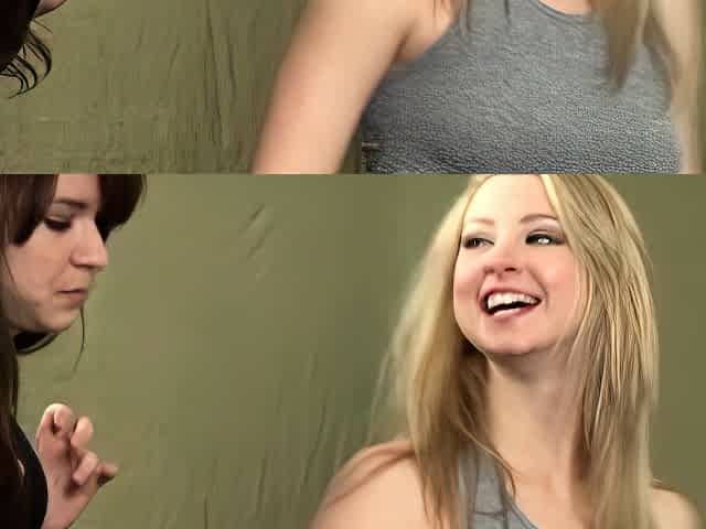 Blonde and brunette lesbians licking and sucking pussy