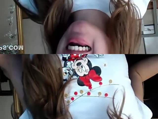 cute little teen playing with banana