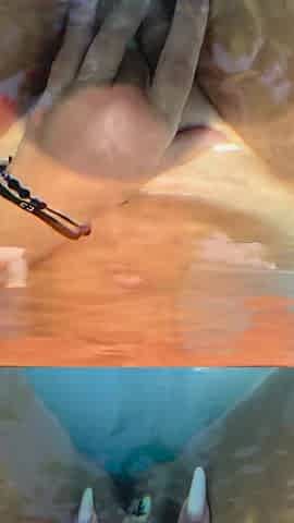 Outdoor Blowjob in Swimming Pool - Sexy Deepthroat Action
