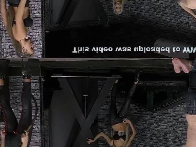 Mistress Ariel and Amanda Whipping a Slave Violently.
