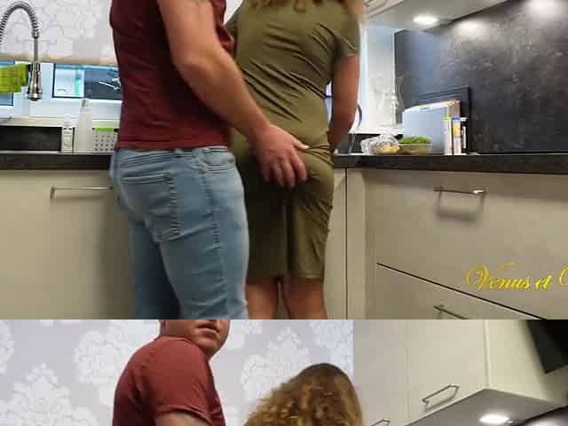 Cuckold Stories: Squirting Hotwife? Got Fucked By Husband Friend In Kitchen!