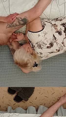 Stepmom Sucks My Dick and Swallows Cum