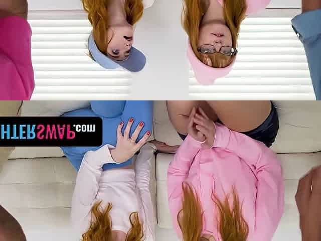 Cute Ginger Angels Scarlet Skies & Amber Stark Screw Their Perv Males