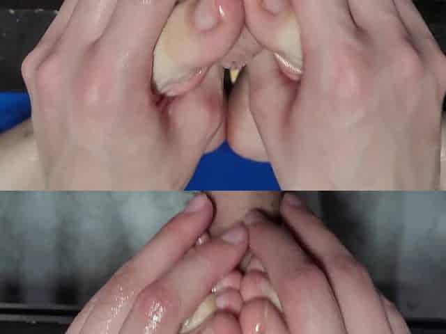 Foot Job with Oil and Toes Foot Massage