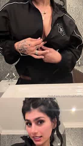 Mia Khalifa Track Jacket Strip And Facial Routine Onlyfans