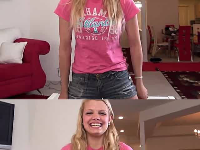 Slutty teen little taylor sucking on cock
