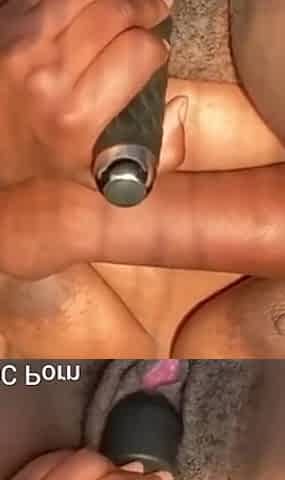Stimulating My Clit with Powerful Wand Vibrator Cumming Hard