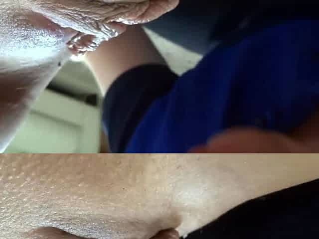 Horny Choco girlfriend pussy licked in close up in POV