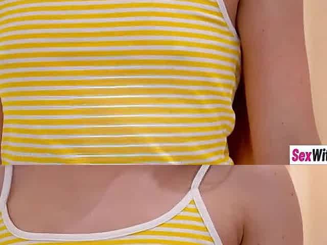 Tiny teen and hawt honey drank large wang and enjoyed coarse cunt banging after double blow job