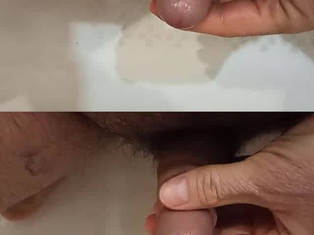 Pissing, spiting on the dickhead and wank in the baths.