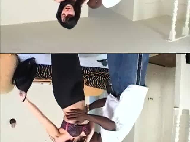 White Cutie Put Her Butt on Ebony Man to Get the Abode