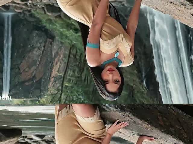 Pocahontas - Sex with Marvelous Native American at Waterfall (AI-Generated)