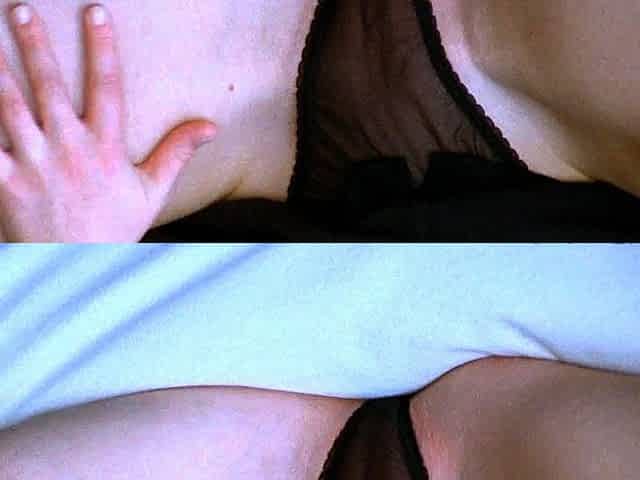 Blonde amateur hottie masturbating with silk panties