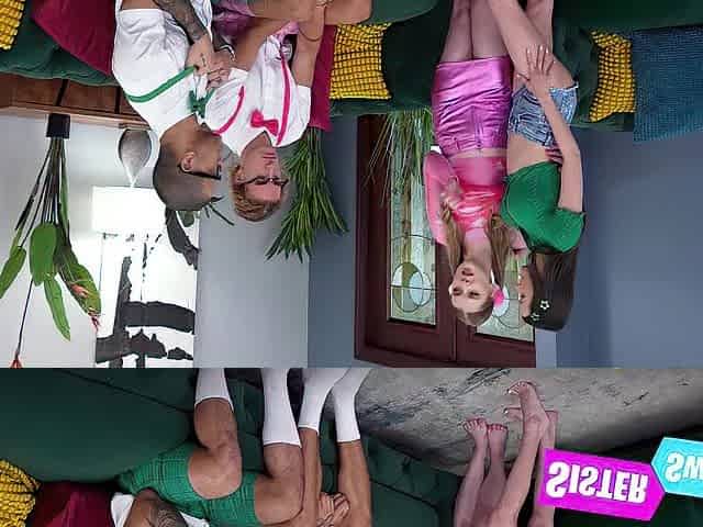 A Priceless Time For Foursome Fuckfest With Step Sisters