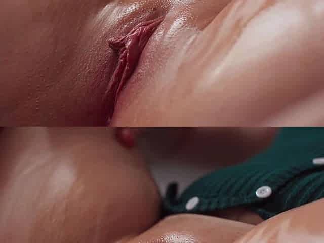 Beautiful Wet & Oily Pussy & Tits Closeup