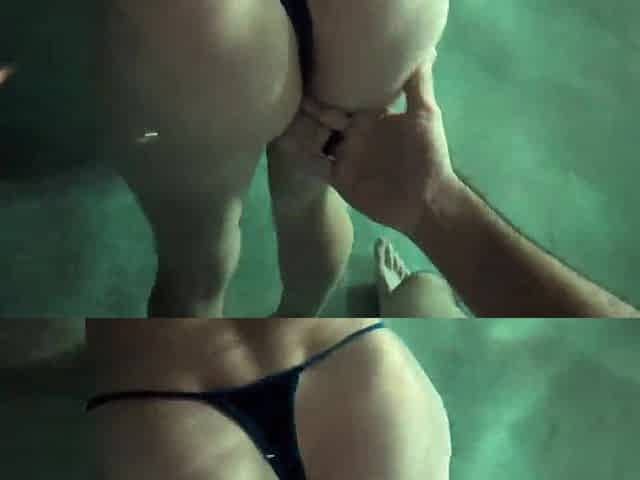 dogging white angel in the pool pov