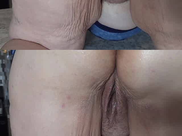 Large titties older cleaning lady on step ladder & on counter showing her juicy wet cunt & biggest booty