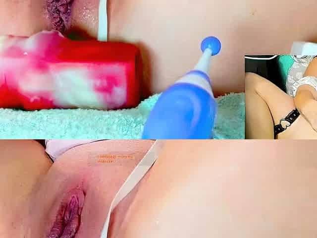 Hot brunette close up pussy masturbation on cam