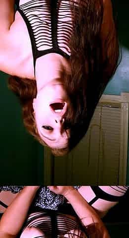 Amateur brunette teen in solo
