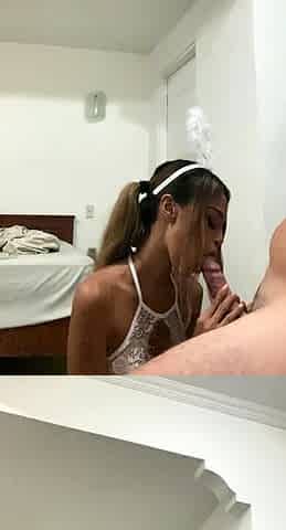 Amateur Teen Blowjob Under the Cover