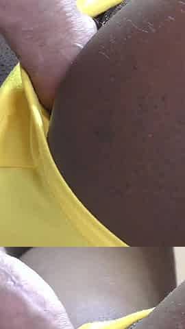 Black teen in panties creampied by white cock