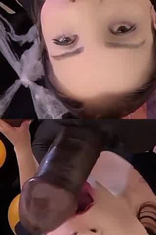 Agatha Mama on a BBC Fucking a Brazilian MILF's Halloween Jack O'lantern