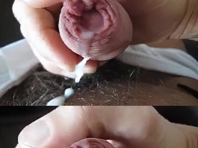 Close up wank with foreskin play