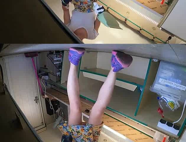 Super sexy girsl in transparent pants giving a unfathomable cleaning to my food truck