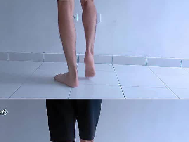 Lengthy legs and hawt feet doing squats during the time that stripping
