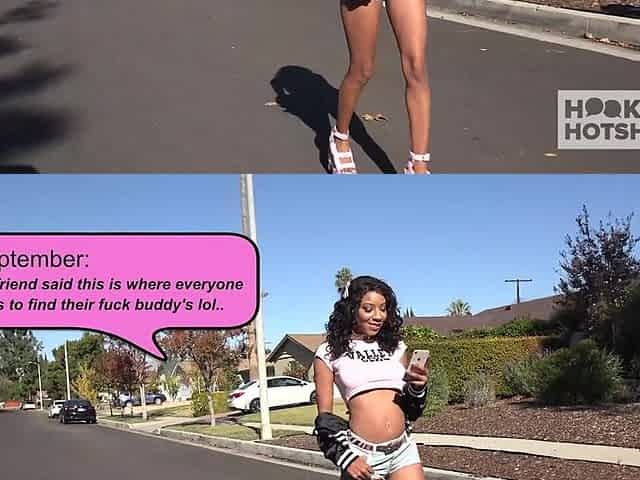 September Groans As Bryan Pounds Her Gushing Black Snatch!