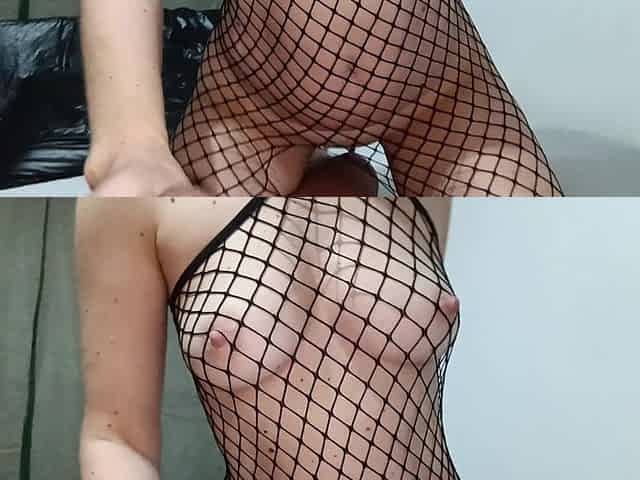 Fishnet Blonde MILF Gets Her Pussy Loaded POV