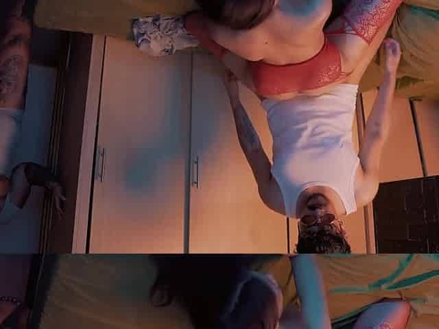 Lesbian latina fucks with her girlfriend's stepbro while she's watching