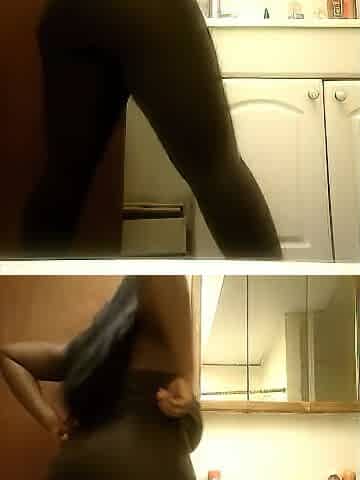 Black big beautiful woman butt in leggings