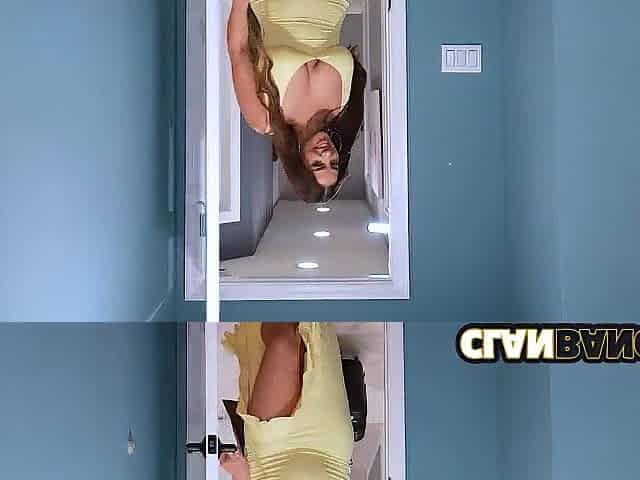 Latin Mum Scrubbing the Room Floors and Lifts Her Costume and Invites Her Hunk to Permeate Her Snatch