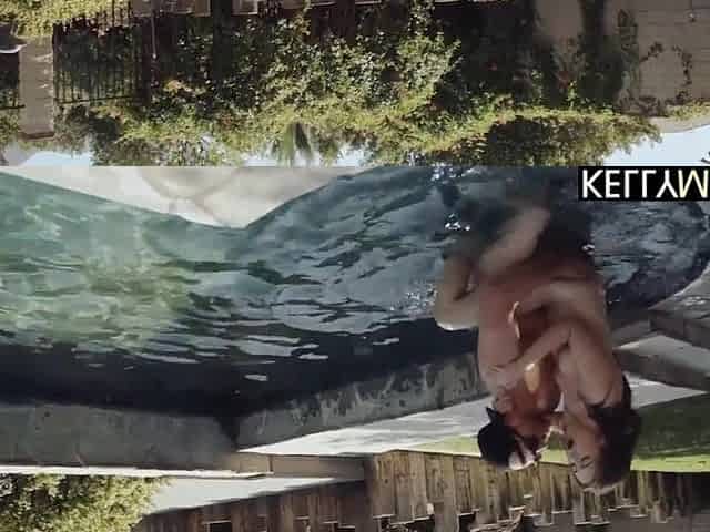 Ryan isn't gonna let a topless hotty in his pool out of taking full advantage of the situation...in the pool.