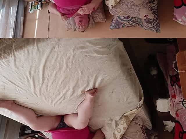 Mother-in-law Undresses and Fondles Tits with Pussy with Her Hands