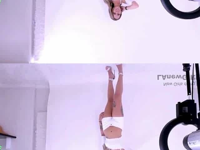 Classic brunette hair angel got tempted by the producer