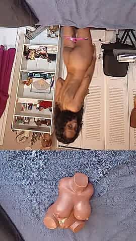 Black Lalin girl riding her fascinating snatch doll