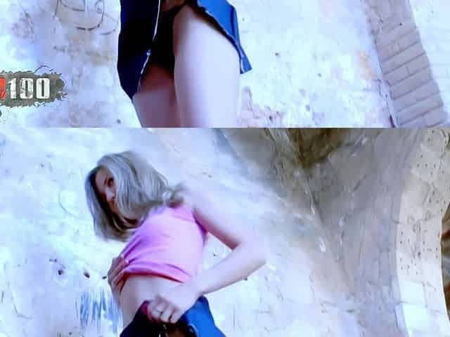 Yaiza Del Mar: Horny Young Blonde Yaiza Del Mar Doing a Strip in an Abandoned House