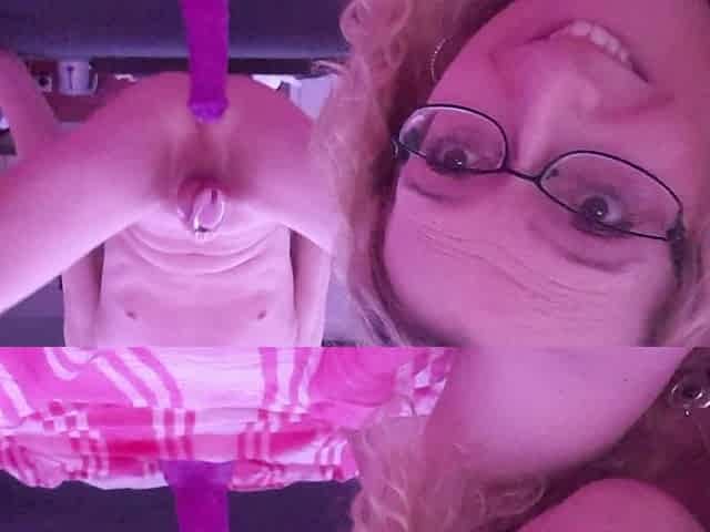 Taking the dildo deep whilst in chastity