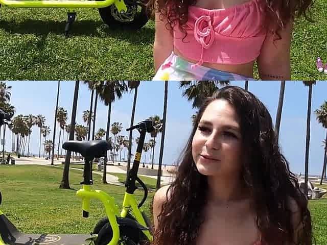 POV Porn outdoor casting with cute Liz Jordan